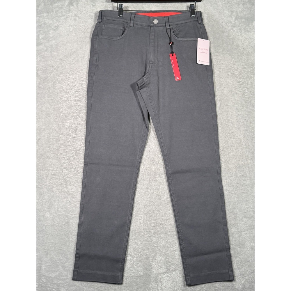 Redvanly Pants Mens Mx30 Gray Comfort Chino Calvin Pull-On Slim Stretch Golf